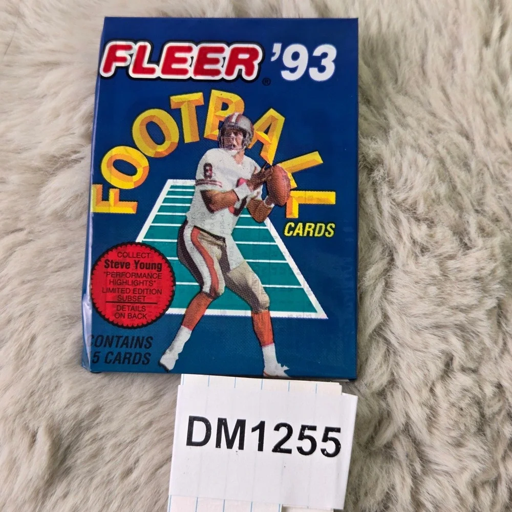 Lot of 5 1993 Fleer Football Cards Wax Packs Sealed Steve Young Highlights 90s